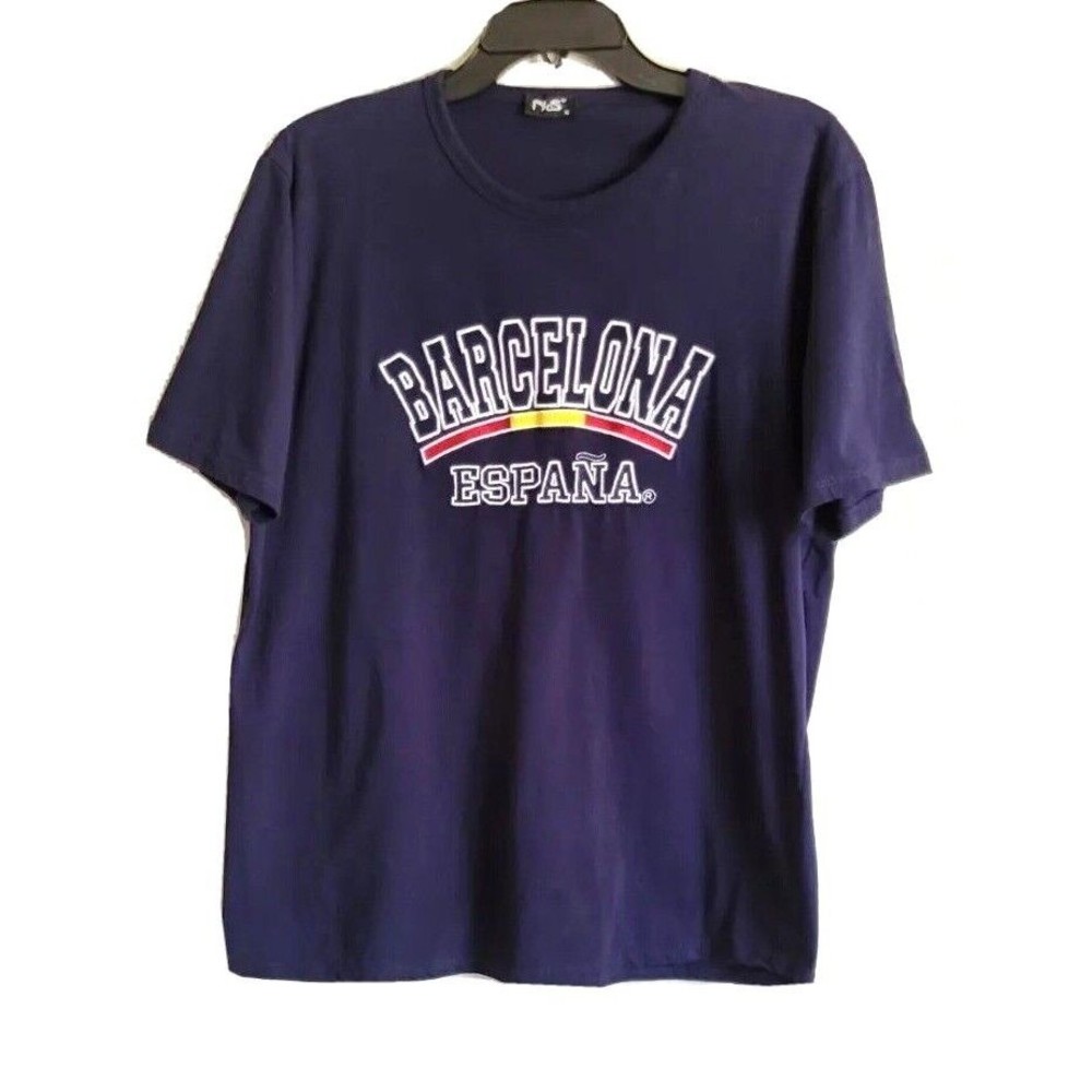 NoS BARCELONA ESPANA SPAIN FOOTBALL T-SHIRT Soccer T Shirt Men's XL